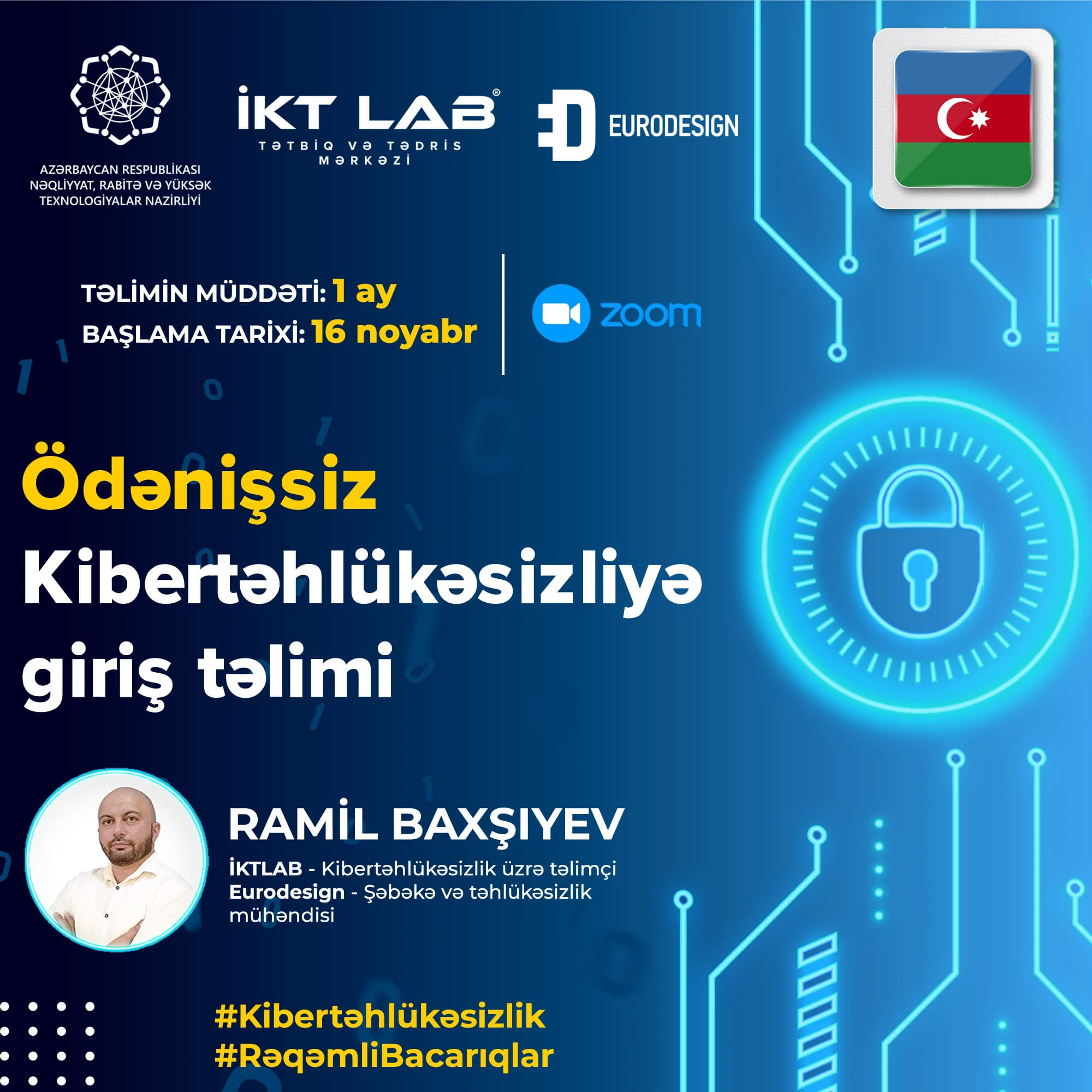 “İKT LAB”da kibertəhlükəsizlik üzrə ödənişsiz təlimlərə start verilir